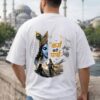 Unisex Oversized White Krishna Graphic Printed T-Shirt | Spiritual Devotional Theme Round Neck Half Sleeve Casual Streetwear Tee | Relaxed Fit Graphic T-Shirt for Men & Women Daily Wear, Travel & Festivals