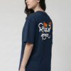Shivaji Maharaj Oversized T-Shirt Women Navy Blue Marathi Typography Print | Loopknit 240 GSM Premium Streetwear