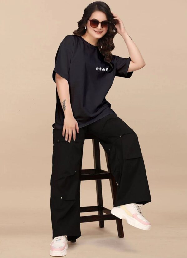 Women's Oversized Black Solid T-Shirt | Relaxed Fit Casual Streetwear Tee | Half Sleeve Round Neck Loose Fit Top for Daily Wear, Travel, College & Weekend Outfits
