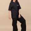 Women's Oversized Black Solid T-Shirt | Relaxed Fit Casual Streetwear Tee | Half Sleeve Round Neck Loose Fit Top for Daily Wear, Travel, College & Weekend Outfits