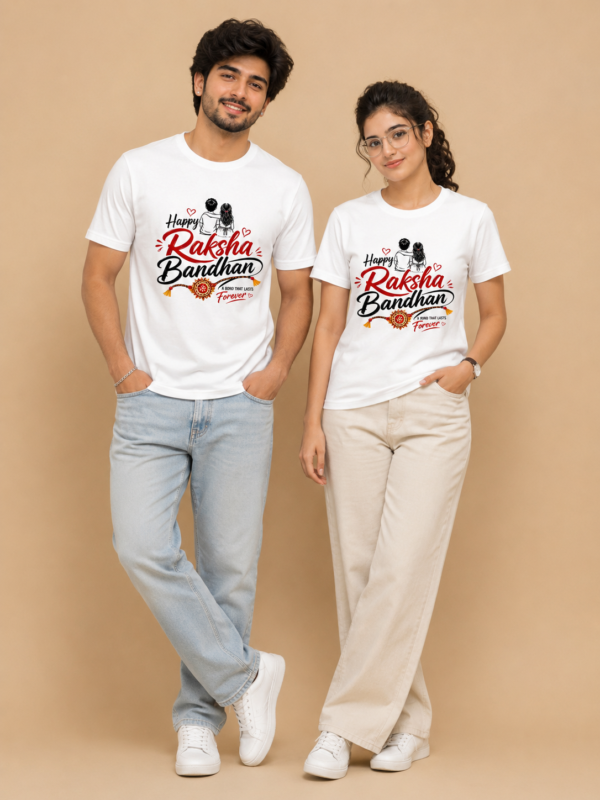 ChatGPT Image Jul 31, 2026, 11_19_49 AM Happy Raksha Bandhan Brother Sister Matching T-Shirt | Rakhi Special T-Shirt | Bhai Behen T-Shirt | Raksha Bandhan Gift | Premium Unisex Printed T-Shirt