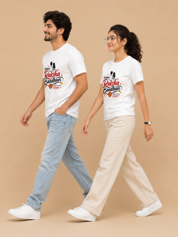 ChatGPT Image Jul 31, 2026, 11_20_50 AM Happy Raksha Bandhan Brother Sister Matching T-Shirt | Rakhi Special T-Shirt | Bhai Behen T-Shirt | Raksha Bandhan Gift | Premium Unisex Printed T-Shirt