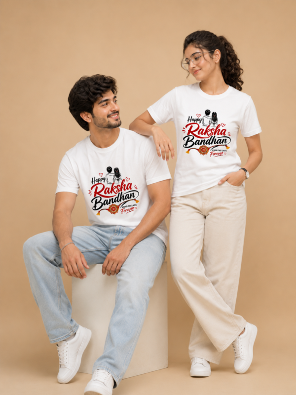 ChatGPT Image Jul 31, 2026, 11_22_22 AM Happy Raksha Bandhan Brother Sister Matching T-Shirt | Rakhi Special T-Shirt | Bhai Behen T-Shirt | Raksha Bandhan Gift | Premium Unisex Printed T-Shirt