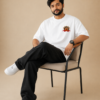 ChatGPT Image Sep 1, 2026, 03_35_25 PM Men's White Oversized T-Shirt with Lord Ganesha Graphic Print | 240 GSM Premium Loopknit Fabric | Front & Back Printed Half Sleeve Round Neck Loose Fit T-Shirt | Stylish Spiritual Streetwear Casual Tee for Men