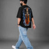 Men's Black Oversized T Shirt | Ganesh Chaturthi Special Printed T-Shirt | 240 GSM Loopknit Fabric | Lord Ganesha Graphic Print Oversize T-Shirt | Half Sleeve Round Neck Casual Streetwear T-Shirt
