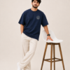 ChatGPT Image Sep 1, 2026, 03_51_19 PM Navy Blue Oversized T-Shirt for Men | Lord Ganesha Printed Graphic Tee | Ganpati Festive Streetwear | Colorful Back Artwork with Front Ganesh Motif | Half Sleeve Round Neck Casual T-Shirt