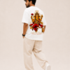 ChatGPT Image Sep 1, 2026, 04_01_54 PM Men's White Oversized T-Shirt with Lord Ganesha Printed Front & Back Design | Premium 240 GSM Loopknit Fabric | Half Sleeve Round Neck Loose Fit Casual Streetwear T-Shirt | Stylish Spiritual Graphic Printed Tee for Men
