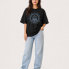 Women’s Black Oversized Lord Ganesha Printed T-Shirt, Loopknit 240 GSM Premium Fabric, Front Mandala Ganesha Graphic & Large Back Ganesha Artwork, Relaxed Loose Fit Half Sleeve Round Neck Graphic Tee, Stylish Spiritual Streetwear Top for Women, Casual Wear, Festive Wear & Ganesh Chaturthi
