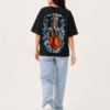 Women’s Black Oversized Lord Ganesha Printed T-Shirt, Loopknit 240 GSM Premium Fabric, Front Mandala Ganesha Graphic & Large Back Ganesha Artwork, Relaxed Loose Fit Half Sleeve Round Neck Graphic Tee, Stylish Spiritual Streetwear Top for Women, Casual Wear, Festive Wear & Ganesh Chaturthi
