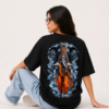 Women’s Black Oversized Lord Ganesha Printed T-Shirt, Loopknit 240 GSM Premium Fabric, Front Mandala Ganesha Graphic & Large Back Ganesha Artwork, Relaxed Loose Fit Half Sleeve Round Neck Graphic Tee, Stylish Spiritual Streetwear Top for Women, Casual Wear, Festive Wear & Ganesh Chaturthi