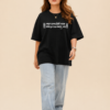 Women’s Black Oversized T-Shirt with Colorful Lord Ganesha Graphic Back Print & Sanskrit Text Front Design, Loopknit 240 GSM Premium Fabric, Relaxed Loose Fit Half Sleeve Round Neck Graphic Tee, Trendy Spiritual Streetwear for Women, Festive Wear, College & Casual Outings