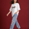 ChatGPT Image Sep 2, 2026, 10_46_33 AM Women’s White Oversized T-Shirt with Lord Ganesha Back Print & Spiritual Front Graphic, Premium Casual Loose Fit Half Sleeve Cotton Tee for Women, Trendy Streetwear Top for College, Outings, Festive Wear & Everyday Styling