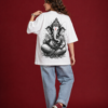 ChatGPT Image Sep 2, 2026, 10_48_48 AM Women’s White Oversized T-Shirt with Lord Ganesha Back Print & Spiritual Front Graphic, Premium Casual Loose Fit Half Sleeve Cotton Tee for Women, Trendy Streetwear Top for College, Outings, Festive Wear & Everyday Styling
